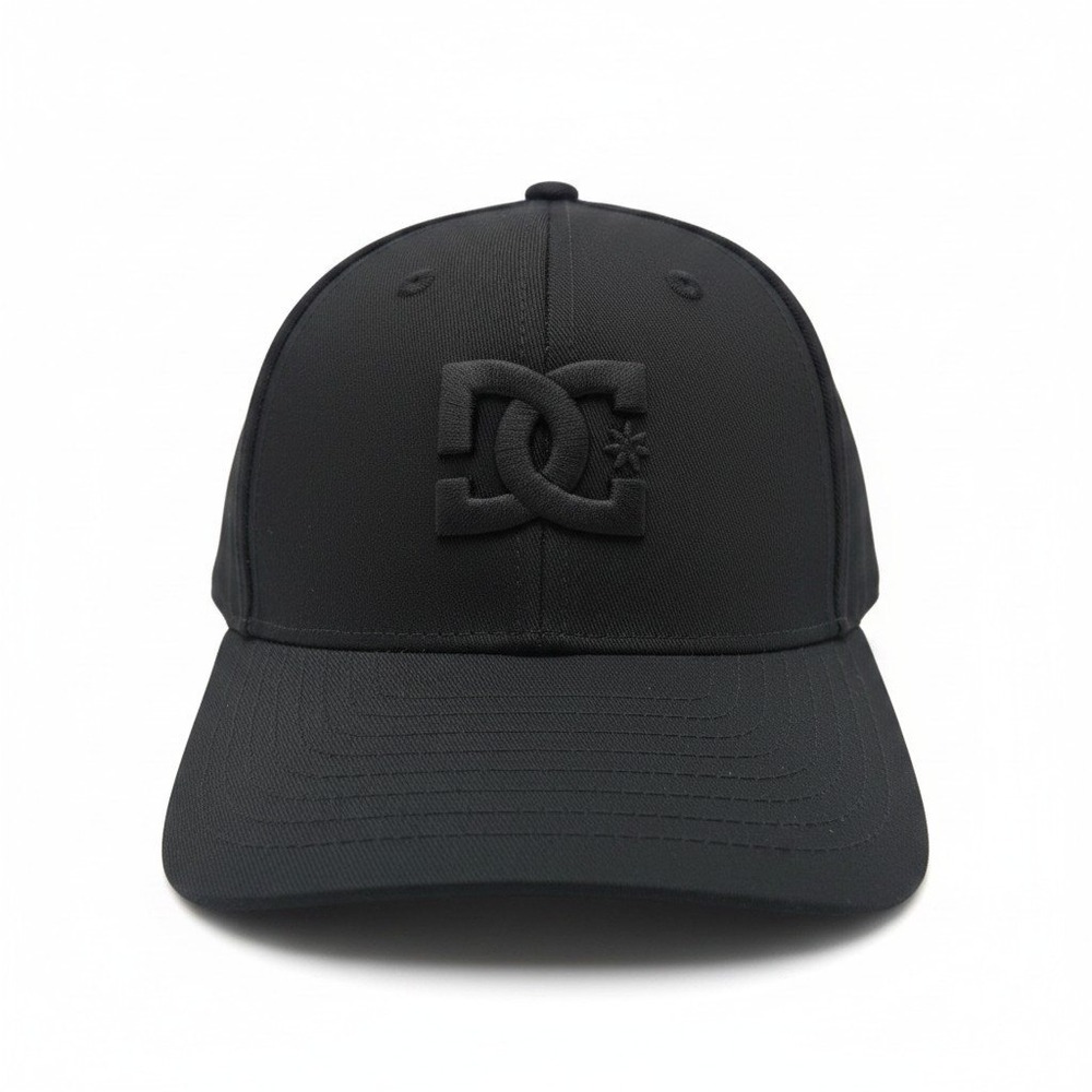 DC Shoes Mens Snapback Hat Black Embroidered Logo Baseball Cap OSFM Cotton